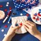 260pcs Patriotic Star Buttons, 4th of July Red White and Blue Star Wooden Buttons for Party Decoration